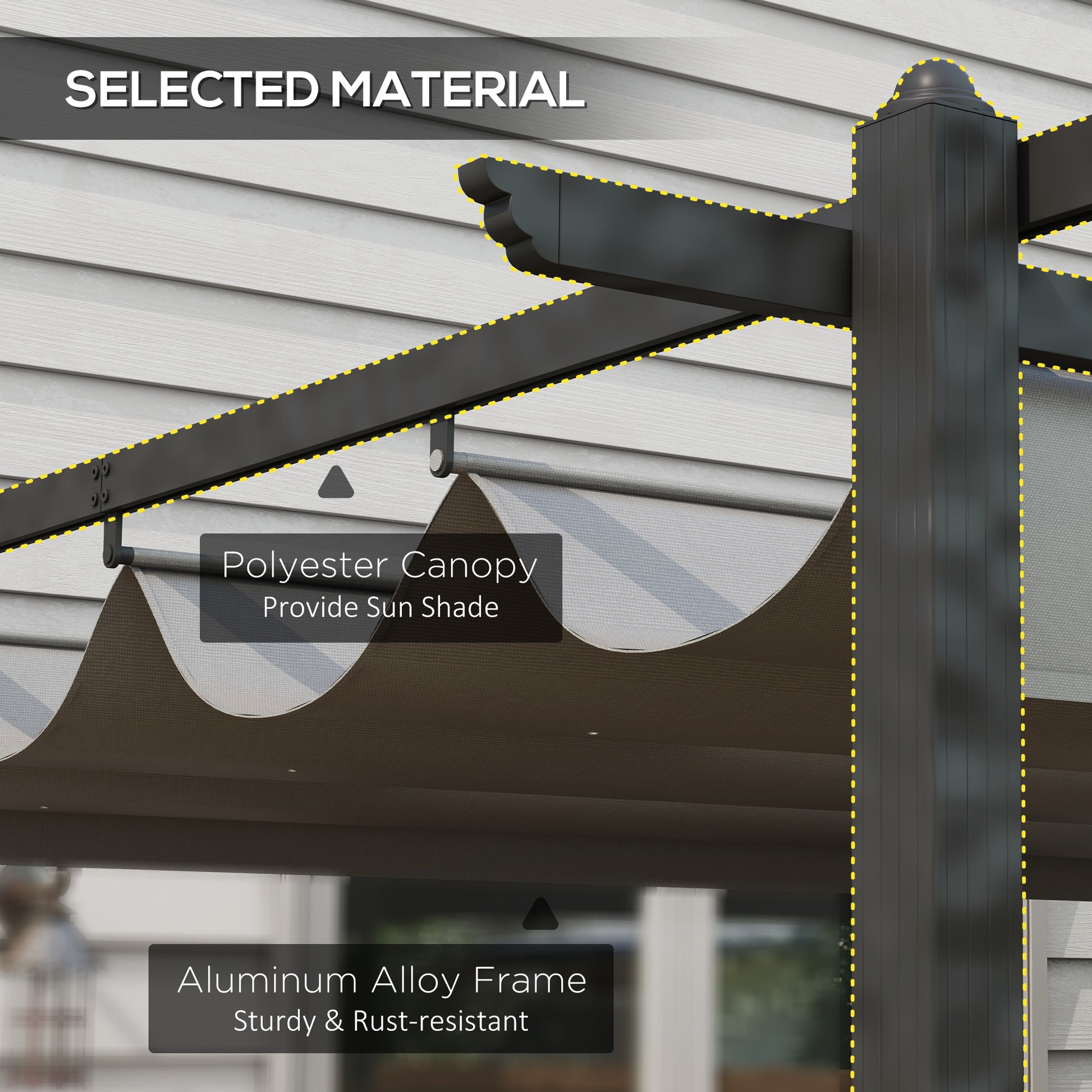 Outsunny 4 x 3m Aluminium Pergola with Retractable Roof, Modern Outdoor Gazebo Canopy Shelter for Patio Lounge, Garden Dining & Outdoor Living, Grey