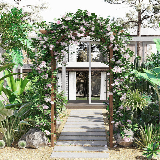 Wooden Garden Arbour Arch – Classic Countryside Style, 140 x 65 x 200 cm