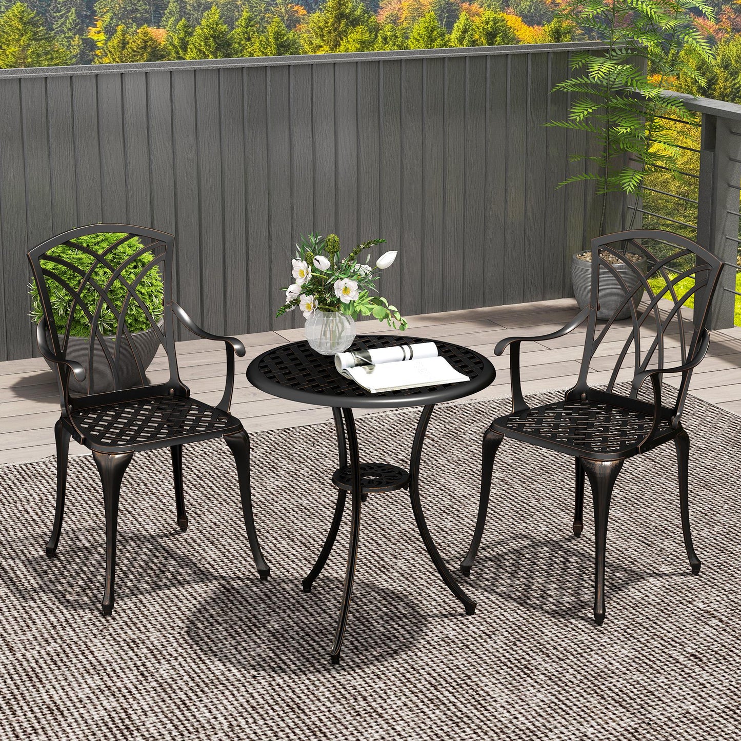 Monaco 3 Piece Garden Dining Set for 2