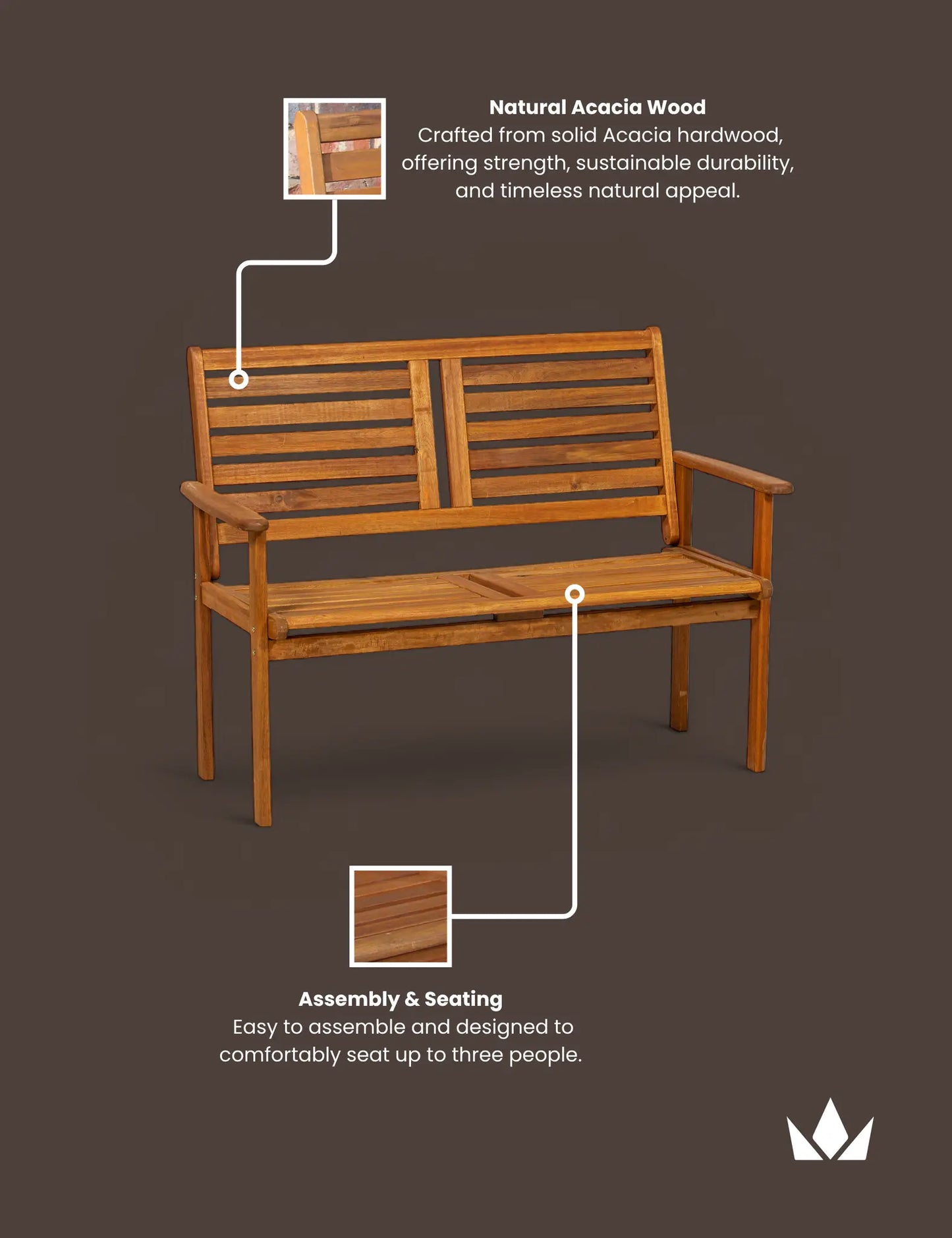 Napoli 2 Seater Garden Furniture Bench