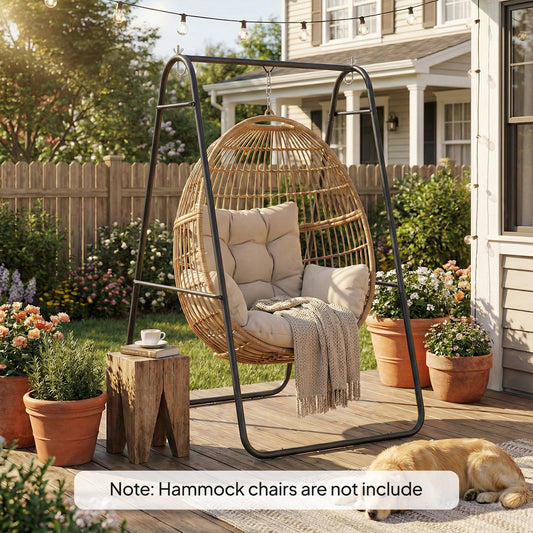 Portofino Hammock Chair Stand Only 150KG Load Capacity for, Black