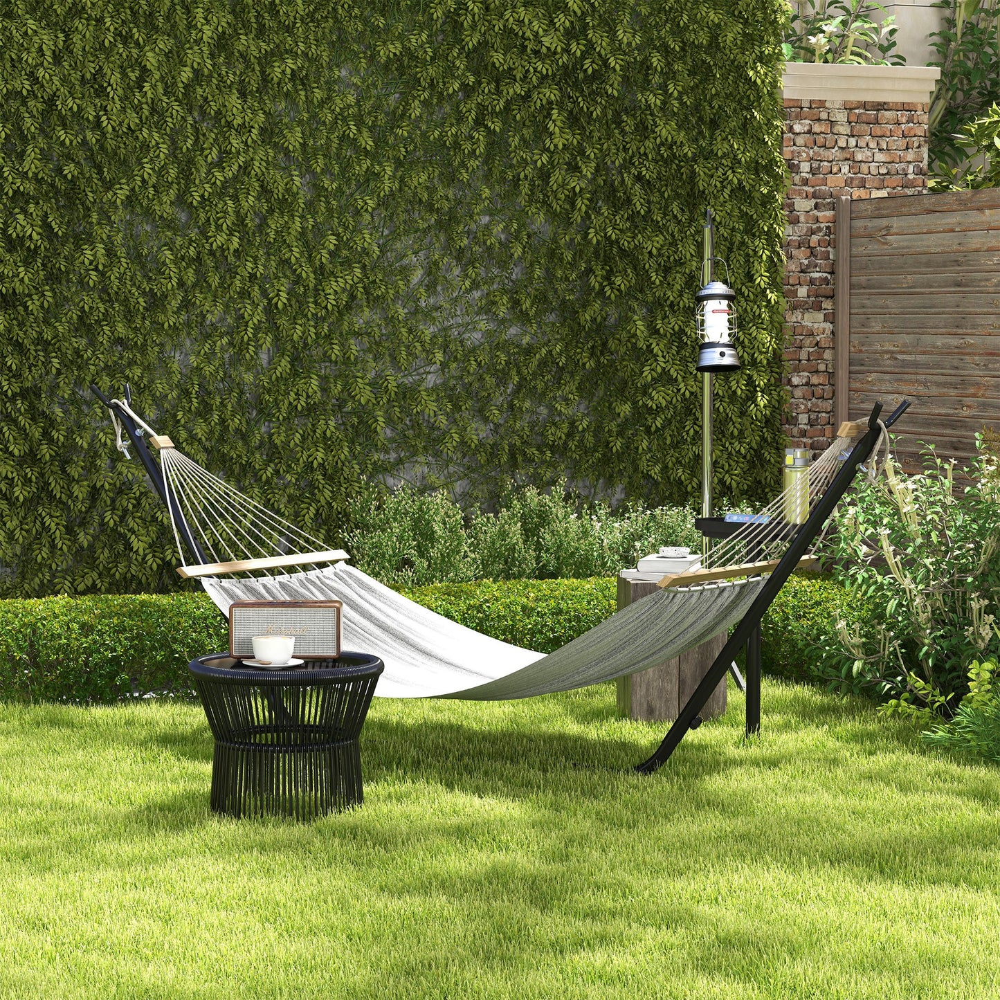 Ibiza 9.4ft Hammock Stand with Side Tray Stand, Steel Frame Hammock Net Stand, for String-style, Brazilian-style