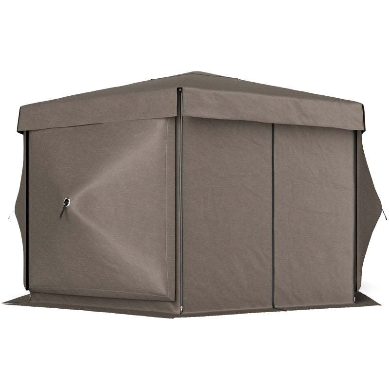 3m Hexagonal Pop Up Gazebo with Mesh Sides – Waterproof UV30+ Garden Party & Camping Shelter with Carry Bag