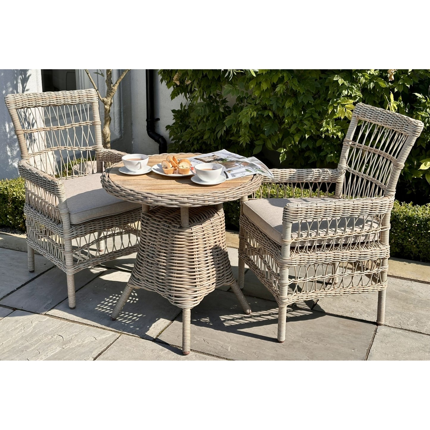 Amalfi Outdoor Bistro Table With Wood Top - image 2