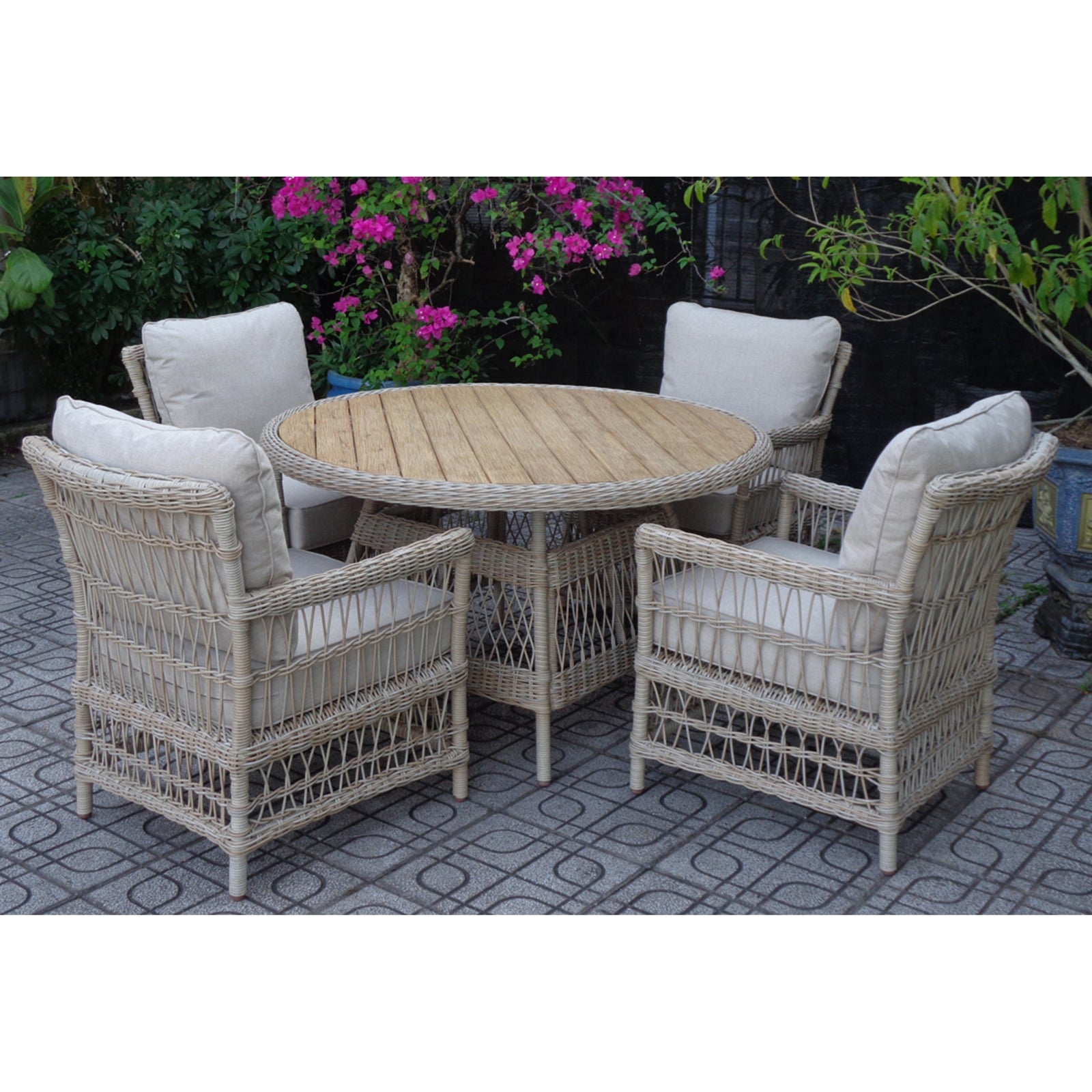 Provence Outdoor 4 Seater Round Dining Set - main image