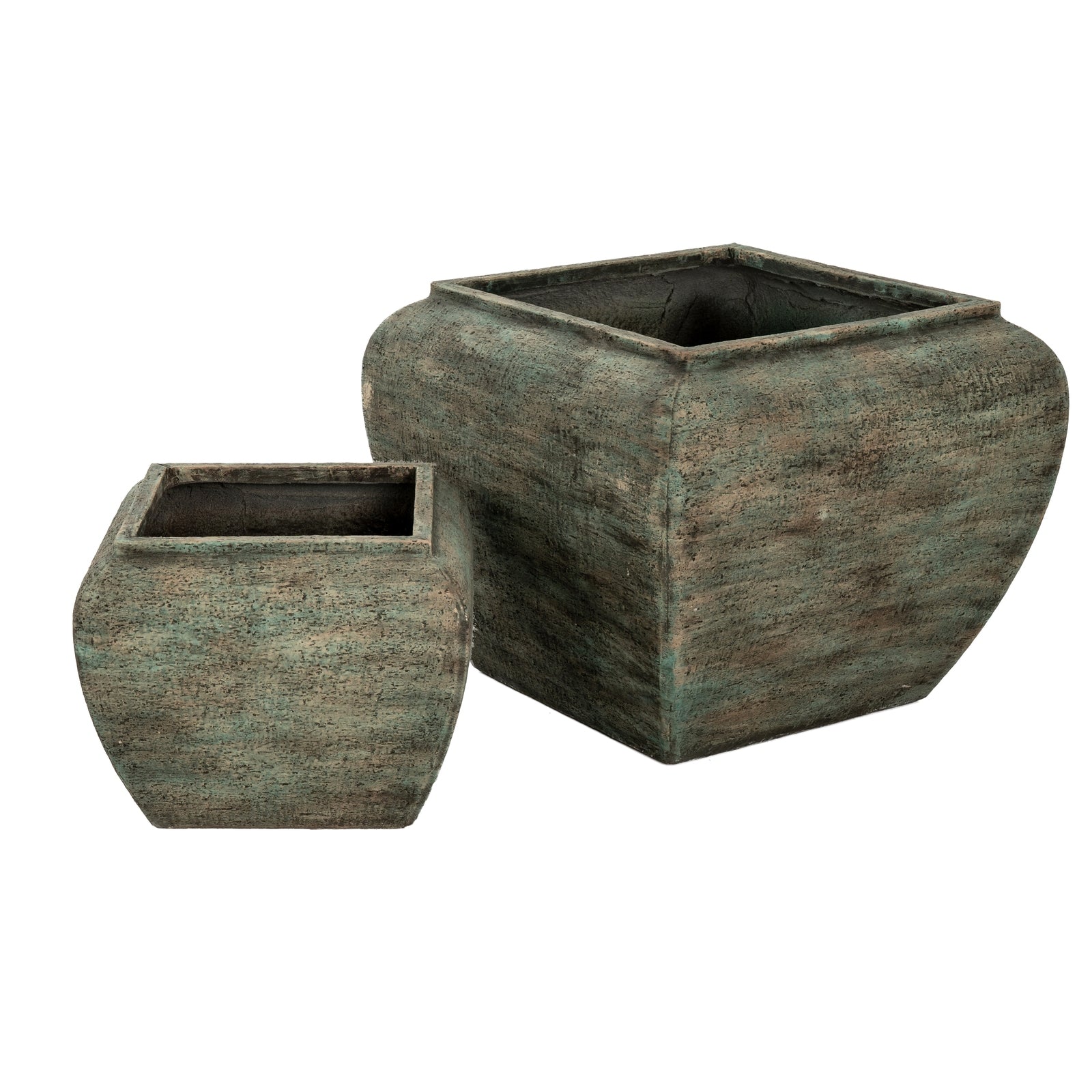 Outdoor Verdan Square Drum Set Of 2 Planters - main image
