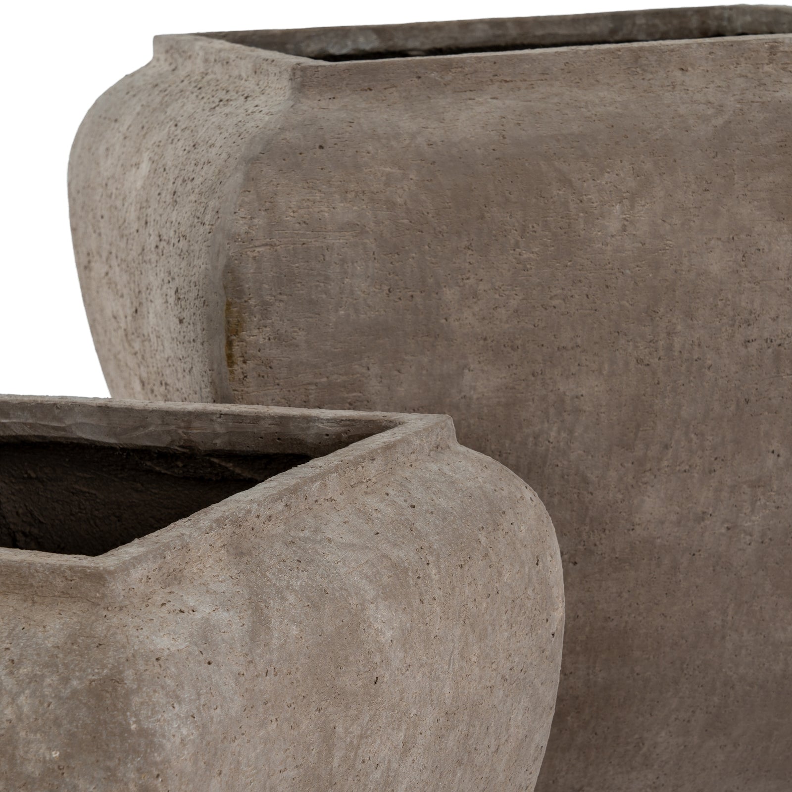 Outdoor Umber Square Drum Set Of 2 Planters - image 2