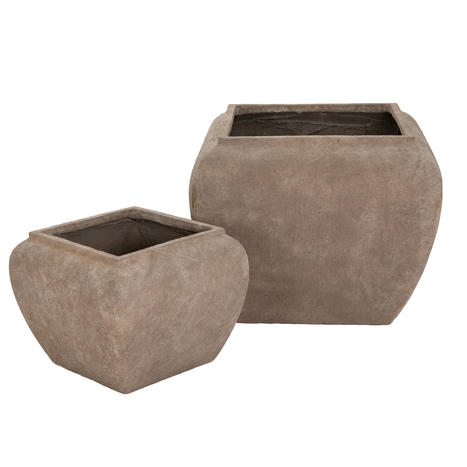 Outdoor Umber Square Drum Set Of 2 Planters - main image
