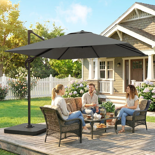 2.4 x 2.4m Cantilever Parasol with Umbrella Weights