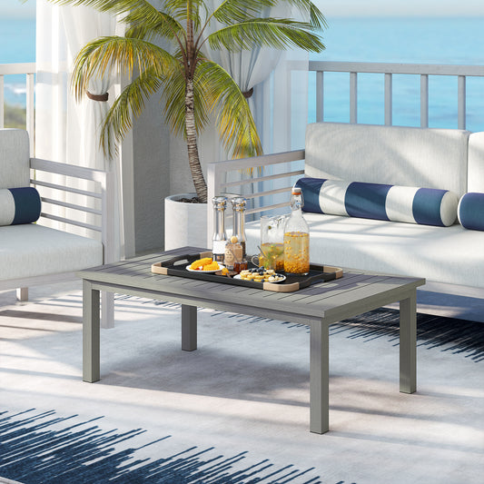 Mediterraneo 100cm x 60cm Aluminium Outdoor Coffee Table - Grey