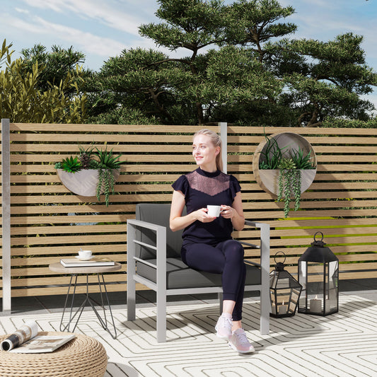 Marbella Garden Sofa, All-Weather Garden Single Sofa with Removable Cushions
