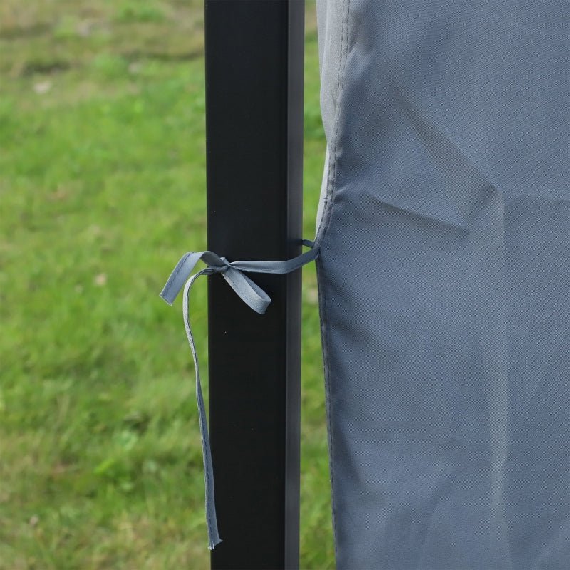 3m x 3m Hardtop Gazebo with Polycarbonate Roof – Aluminium Frame Garden Shelter with Curtains & Mesh Netting