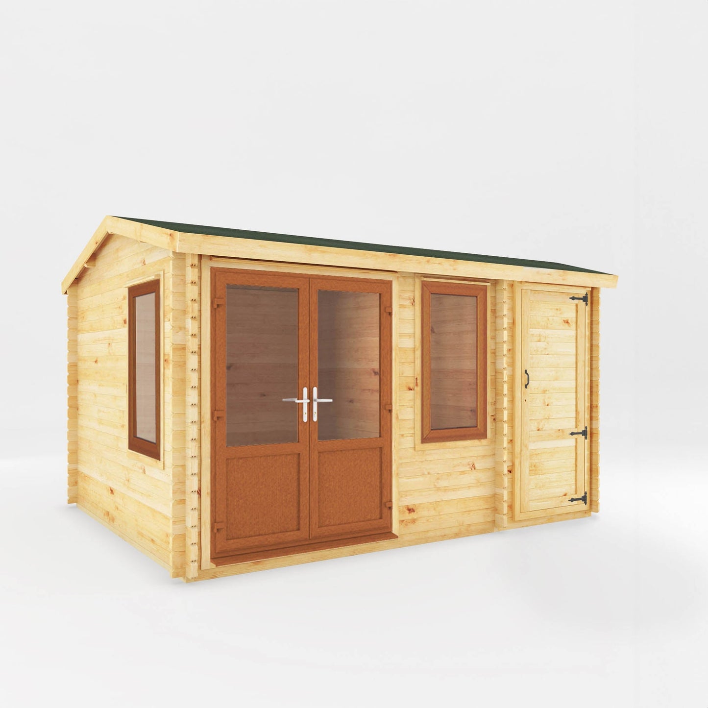 Mercia The Home Office Elite Log Cabin with Side Shed - image 3