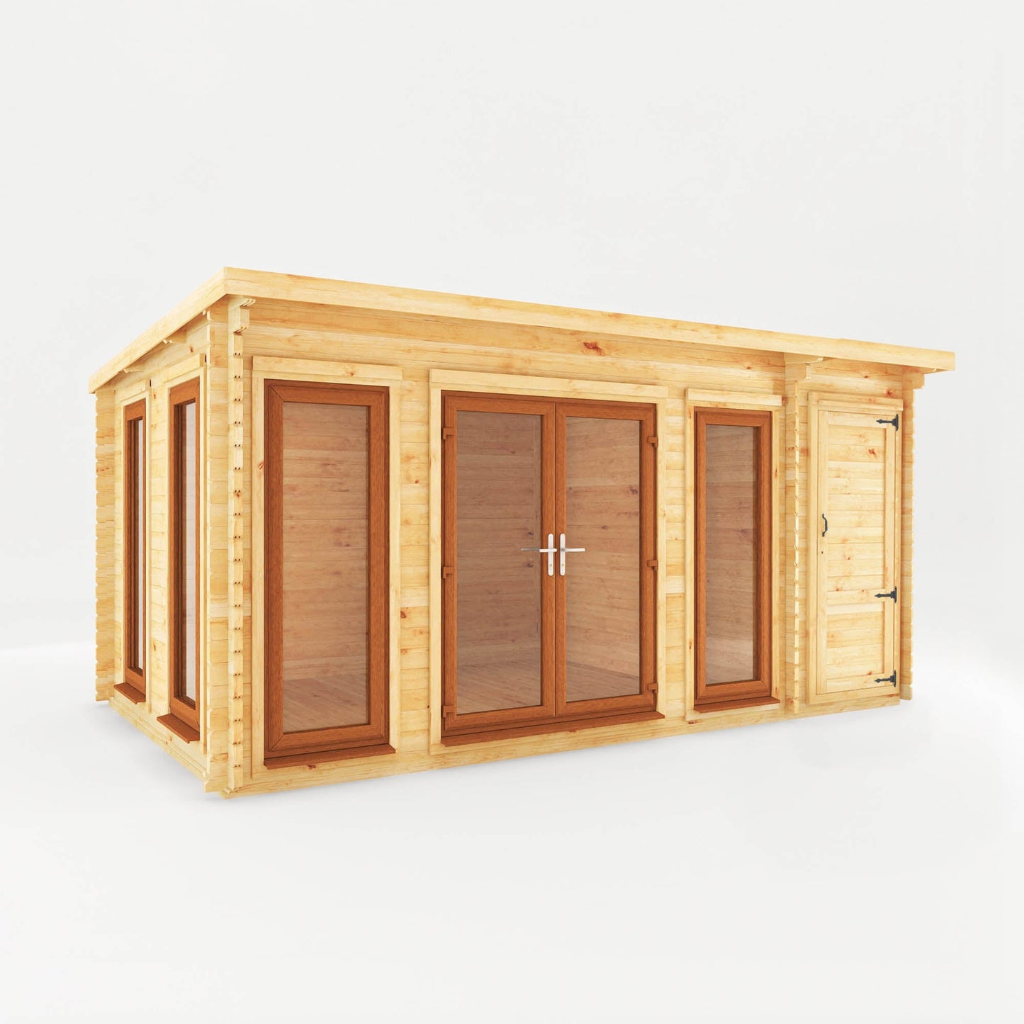 Mercia The Studio Pent Log Cabin with Side Shed - image 7