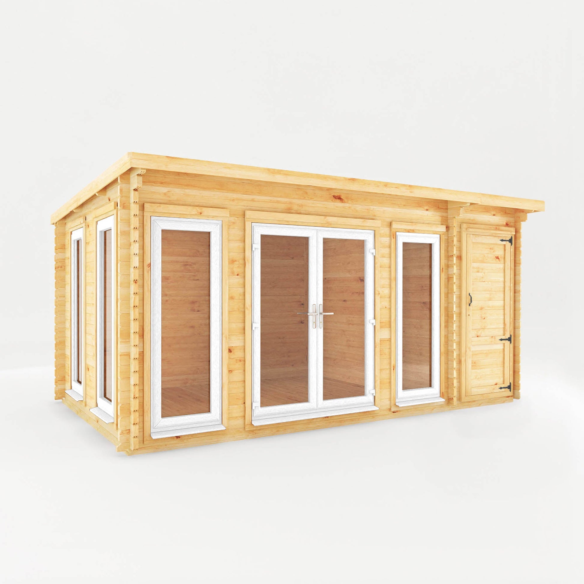 Mercia The Studio Pent Log Cabin with Side Shed - image 6