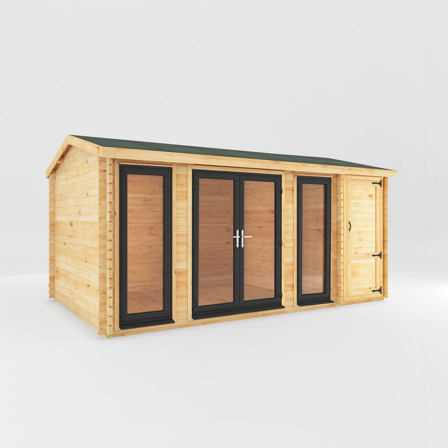 Mercia The Home Office Studio Log Cabin with Side Shed - image 4