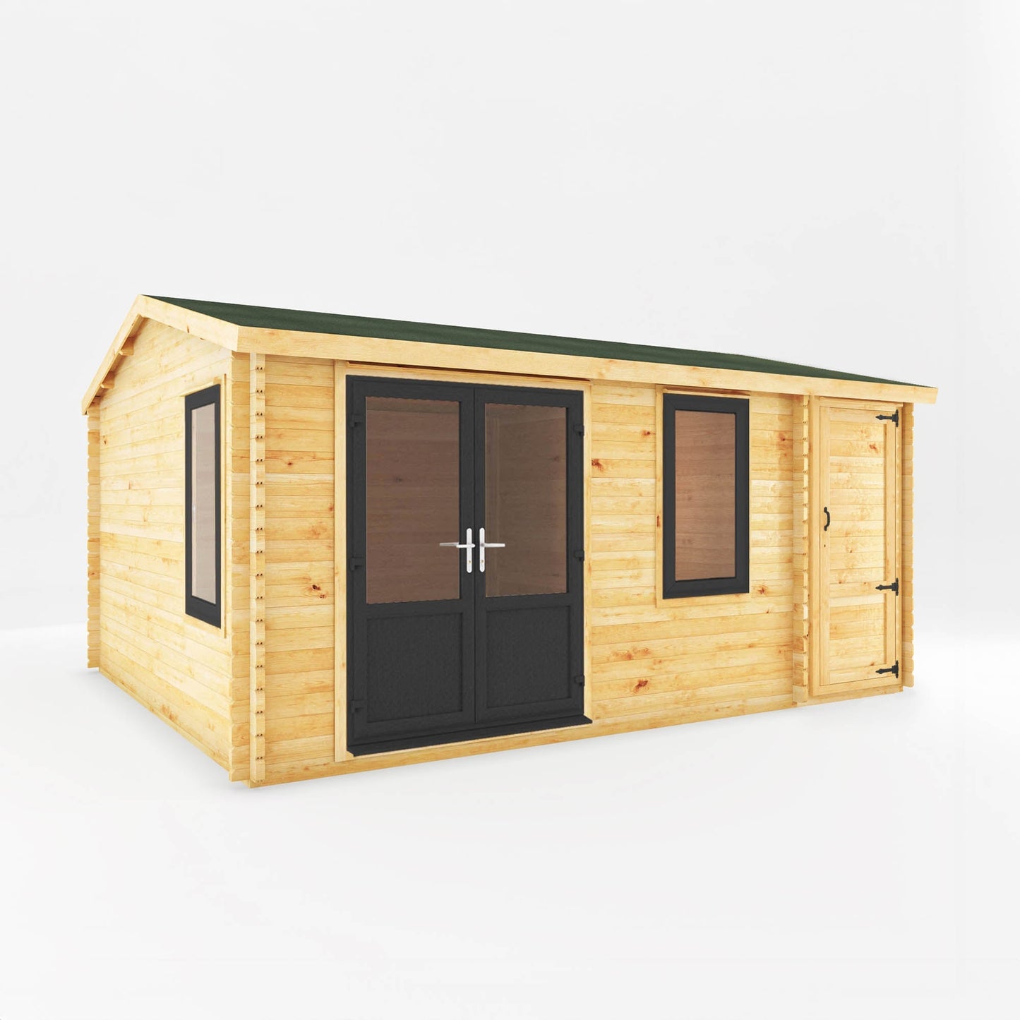 Mercia The Home Office Elite Log Cabin with Side Shed - image 8