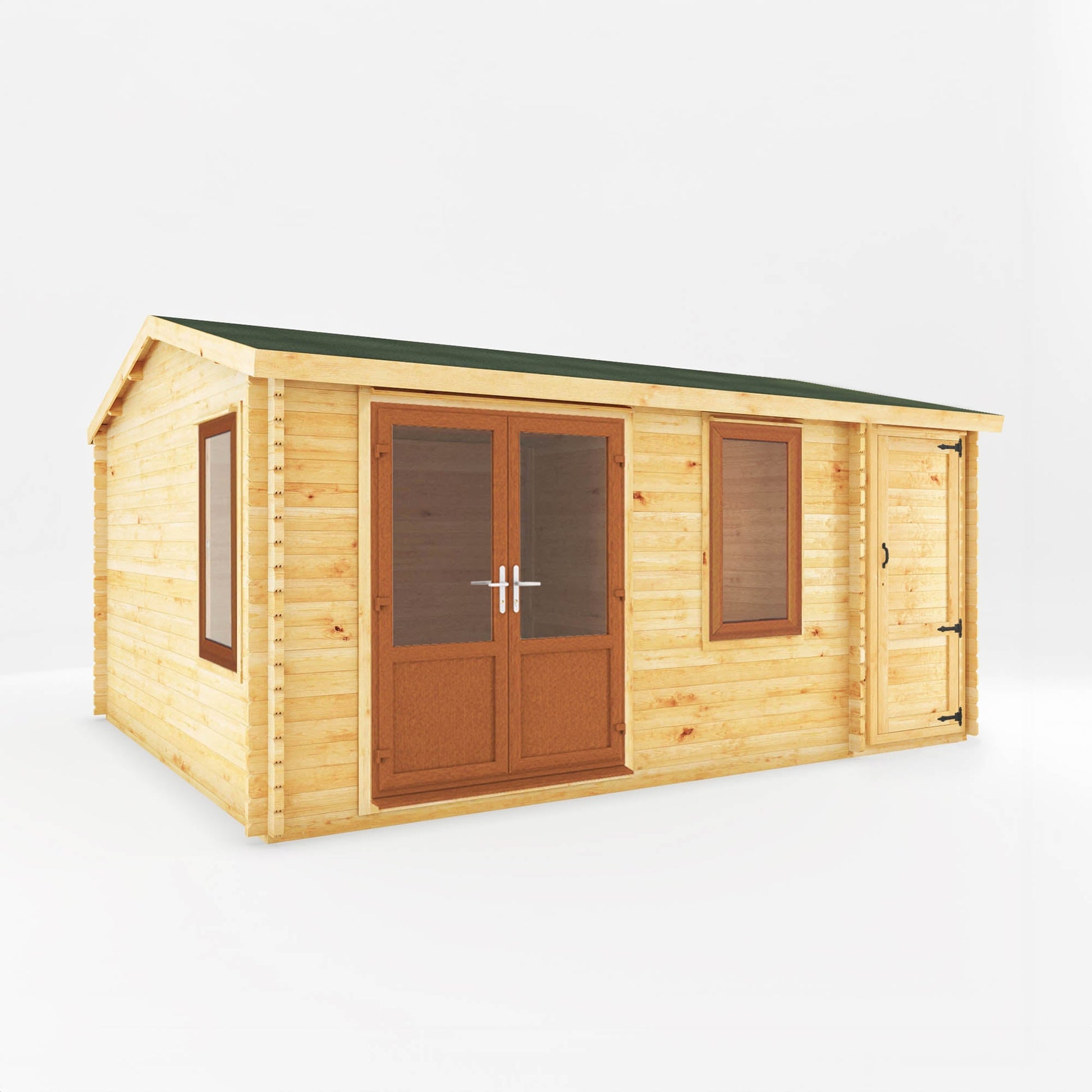 Mercia The Home Office Elite Log Cabin with Side Shed - image 7