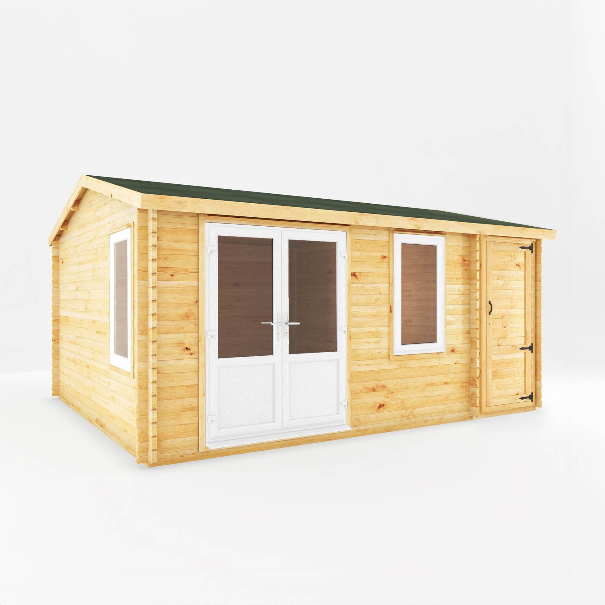 Mercia The Home Office Elite Log Cabin with Side Shed - image 6