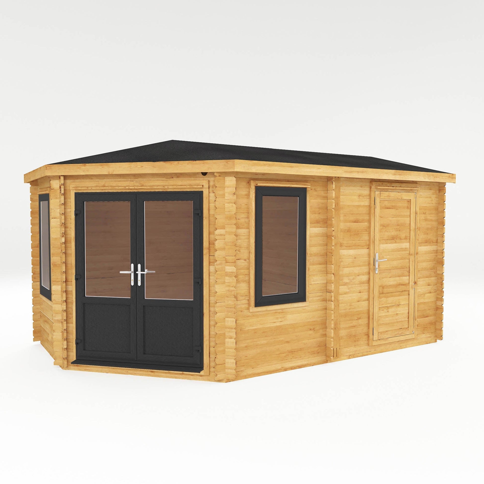 Mercia The Corner Log Cabin with Side Shed - image 4