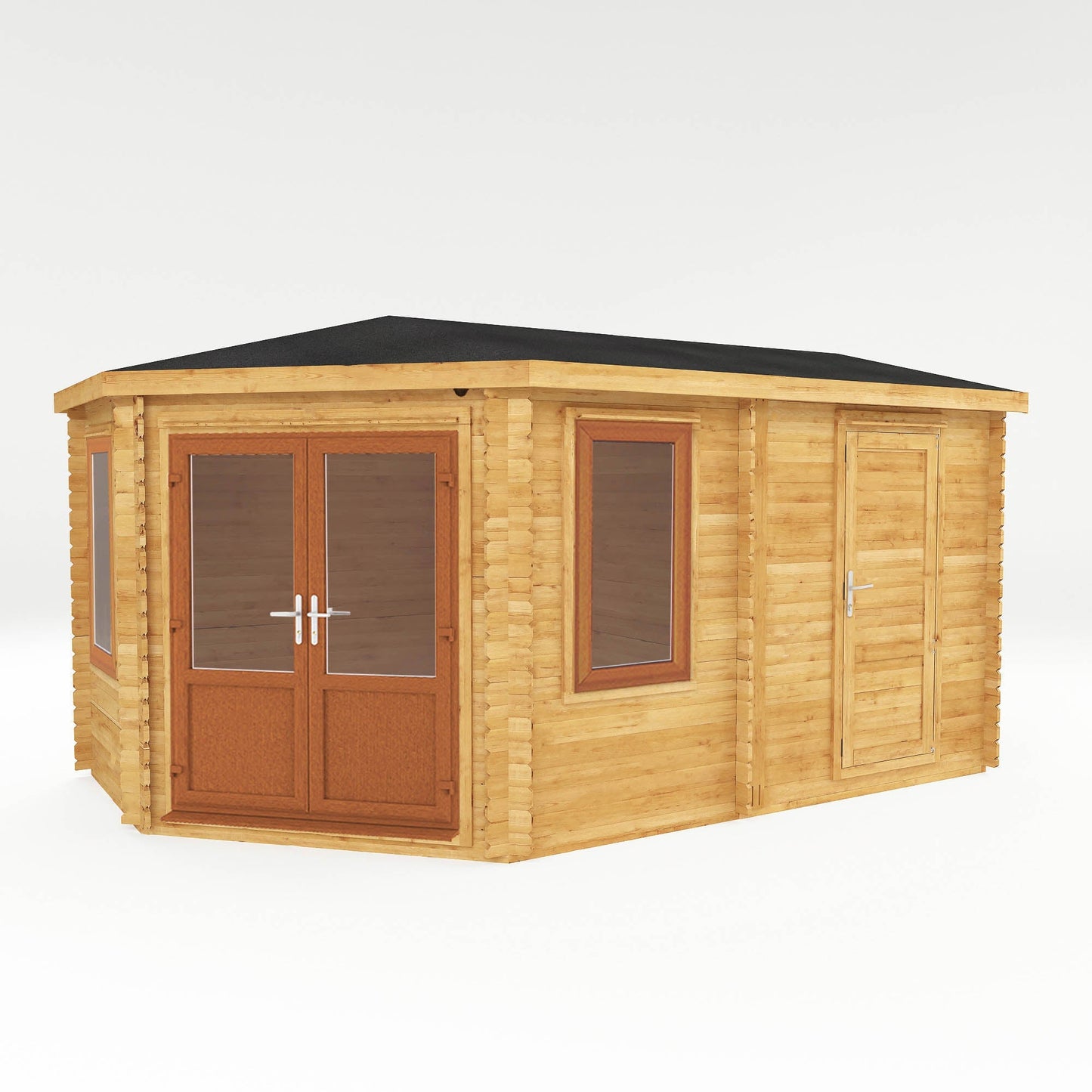 Mercia The Corner Log Cabin with Side Shed - image 3