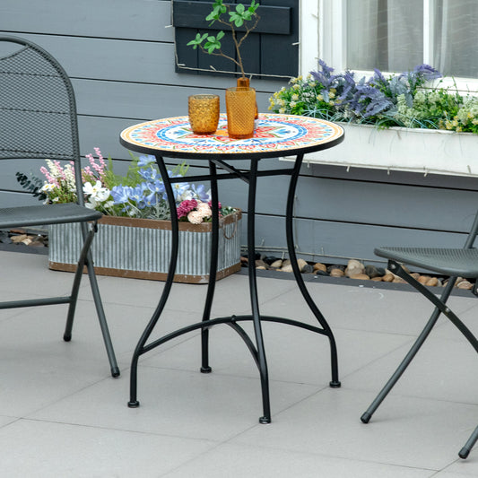 Amalfi Φ60cm Mosaic Garden Table - Red