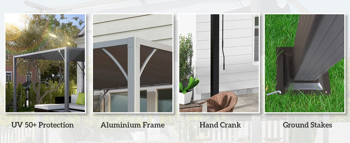 Grey 3m x 3m Aluminium Louvered Roof Pergola – Adjustable Hardtop Patio Canopy with UV50+ Sun Protection & Secure Anchoring Kit