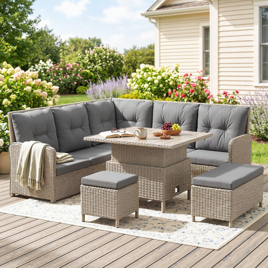 Portofino 7 Seater Rattan Garden Furniture Set