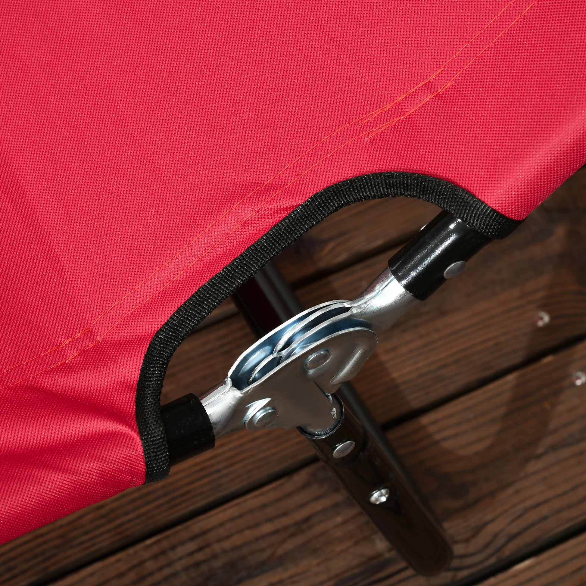 Outsunny Set of Two Folding Sun Loungers - Red