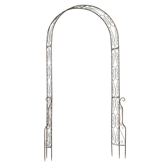 Metal Garden Arch Trellis – Scroll Design, 120 x 30 x 226 cm