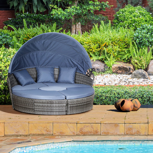 Marbella Outdoor PE Rattan Garden Furniture with Cushioned, Patio Wicker Conversation Furniture Set