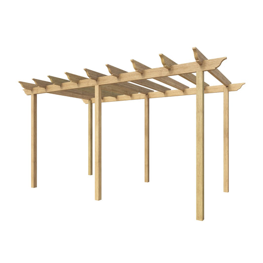 RHS Prestige Pérgola Grande de Iroko o Madera Tratada Térmicamente
