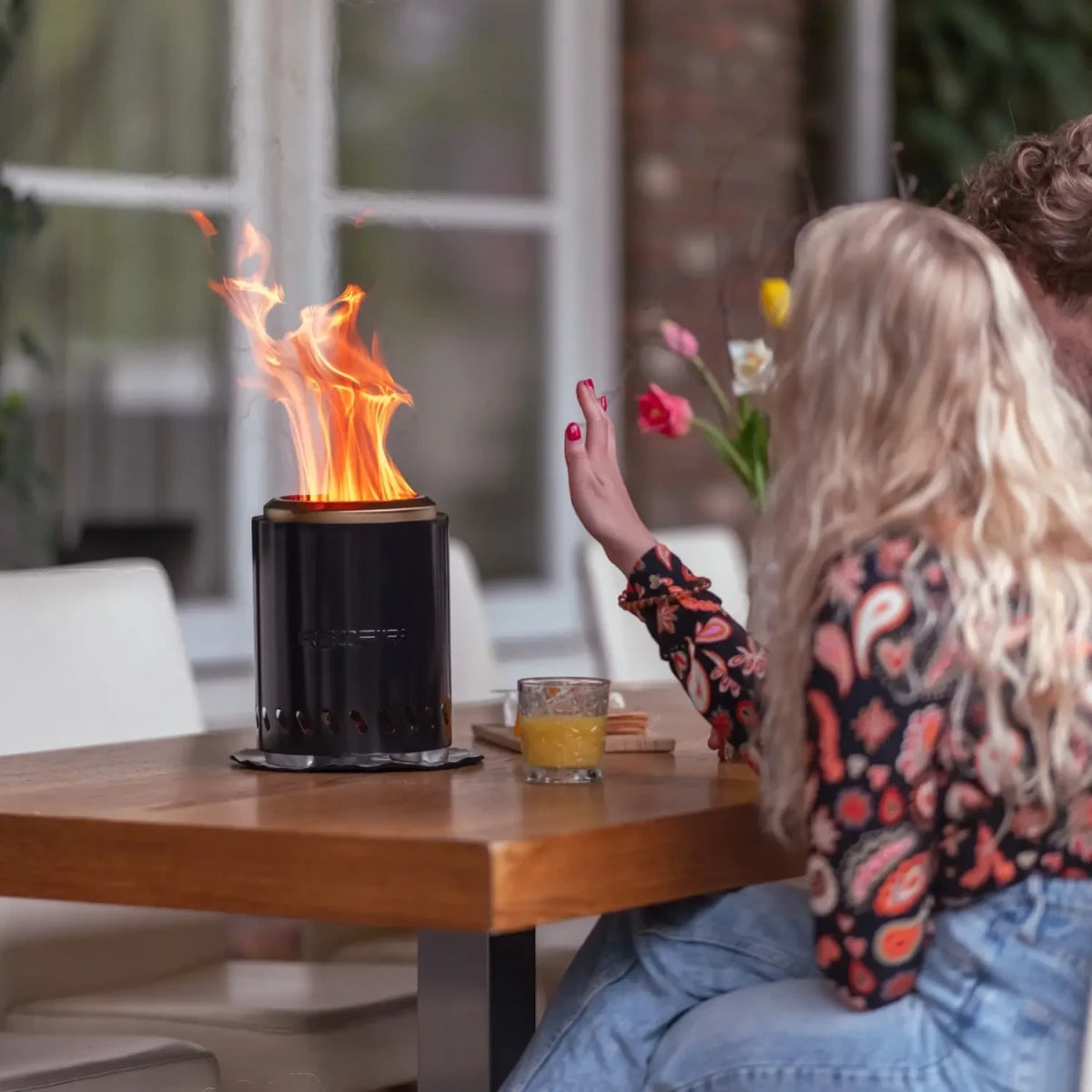 Volcano Pellet Tabletop Fire Pit Medium – Matte Black Stainless Steel - Smokeless Fire Pit - image 3