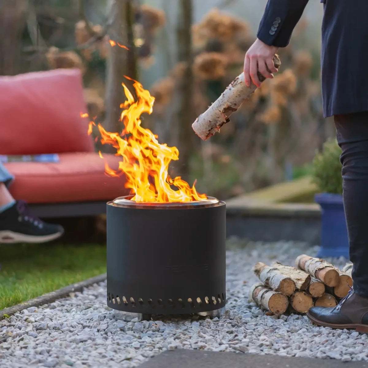 Volcano Pellet Fire Pit Large – Matte Black - Outdoor Fire Bowl - image 3
