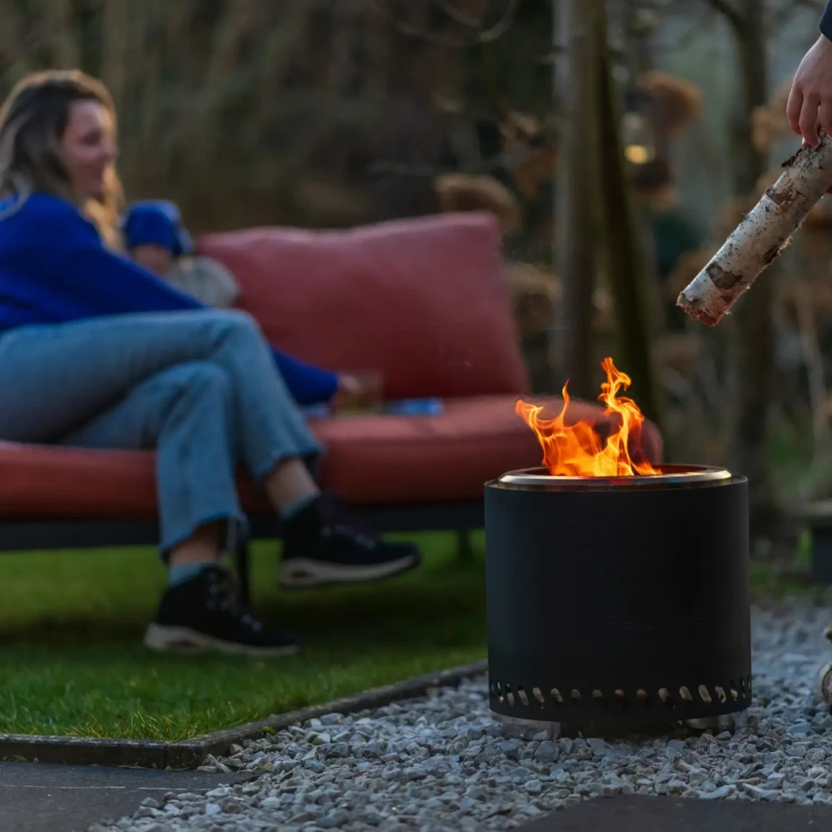 Volcano Pellet Fire Pit Large – Matte Black - Outdoor Fire Bowl - image 2
