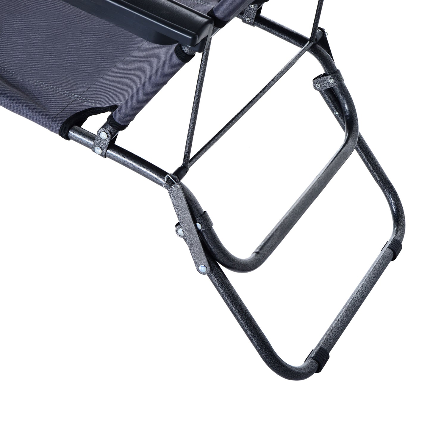 Outsunny 2 in 1 Folding Sun Lounger Reclining Garden Chair Set of 2 with 2-Level Adjustable Backrest, Outdoor Zero Gravity Recliner Garden Chairs with Head Pillow and Armrests, Grey
