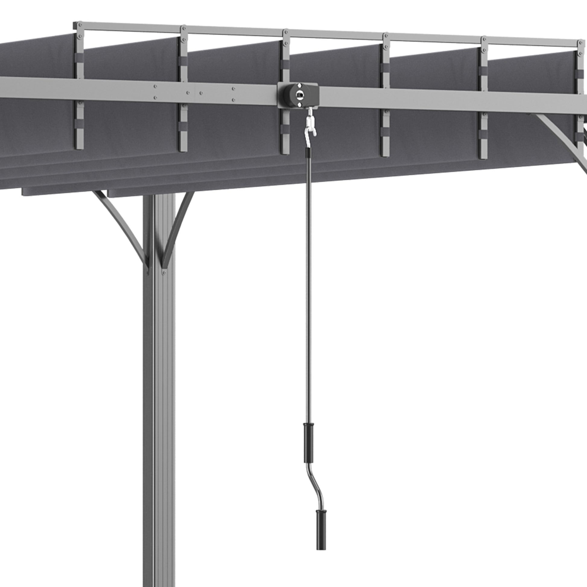 Outsunny 4 x 3(m) Outdoor Pergola with Retractable Roof, Aluminium Louvered Patio Gazebo Canopy for Garden, Patio, Grey