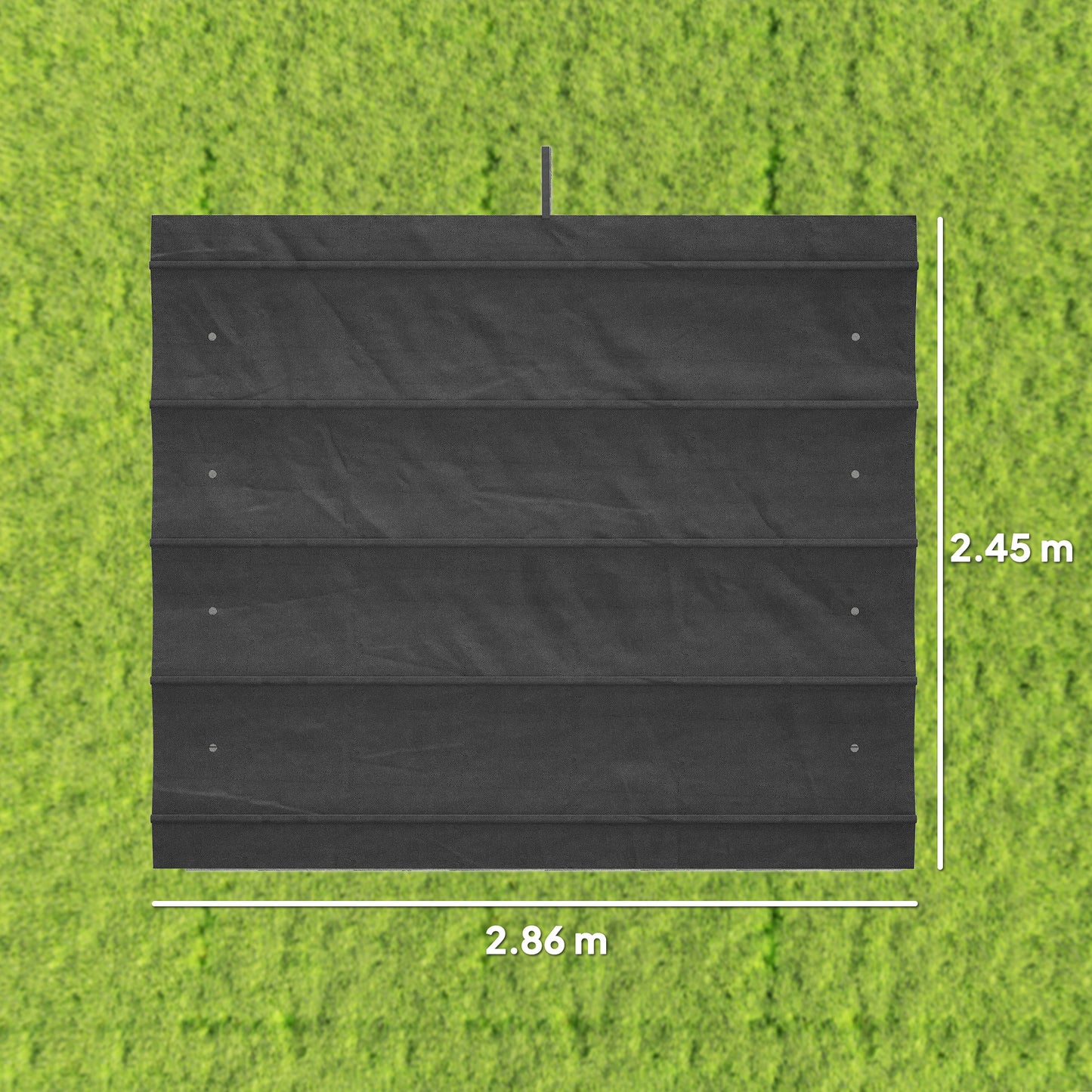 Outsunny Pergola Cover Roof, 2.86 x 2.45 m Retractable Sun Shade Top for 3 x 2m Pergola Frame, UV30+ Protected, Dark Grey