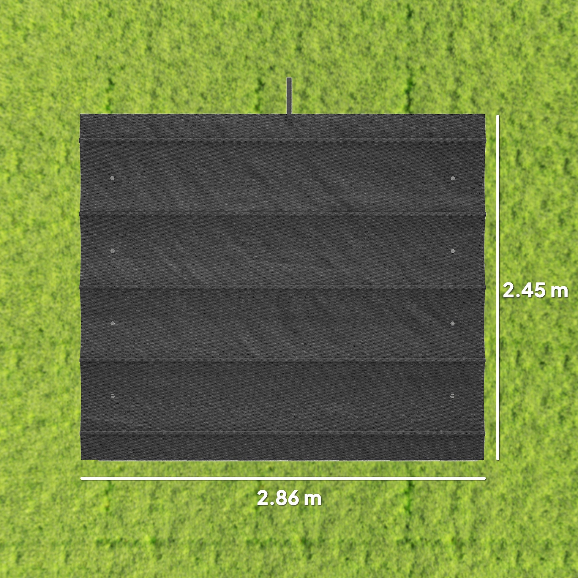 Outsunny Pergola Cover Roof, 2.86 x 2.45 m Retractable Sun Shade Top for 3 x 2m Pergola Frame, UV30+ Protected, Dark Grey