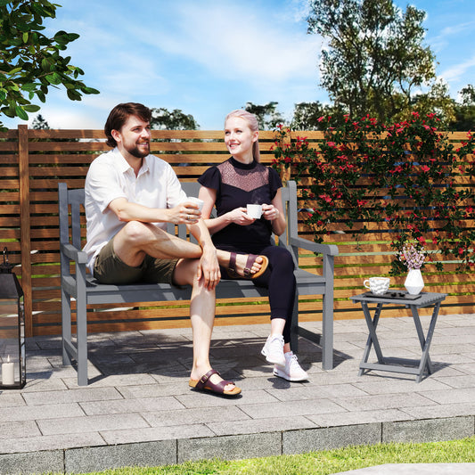 Ibiza 2-Seater Wooden Garden Bench Garden Loveseat for Porch, Grey