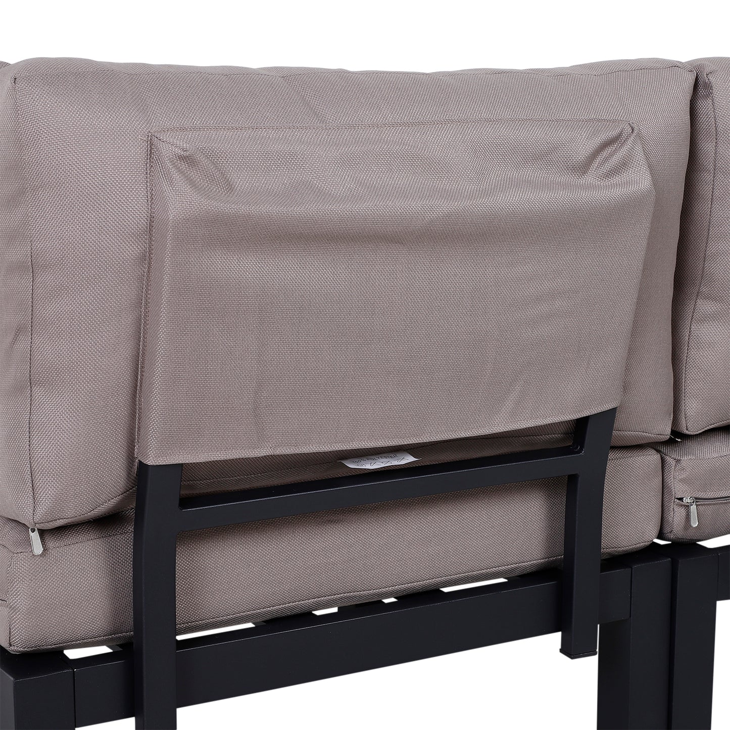 Outsunny 3 Pieces Garden Furniture Set, Aluminium 4 Seater Corner Sofa Set with 2 Loveseats, Black