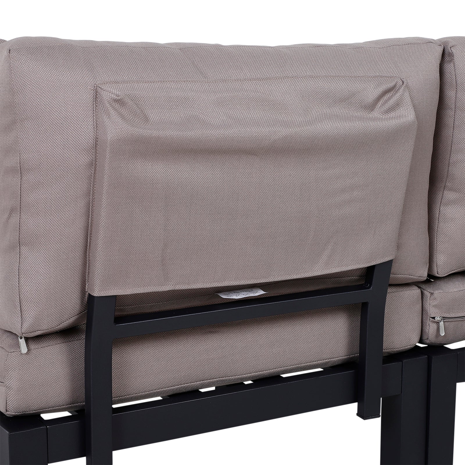 Outsunny 3 Pieces Garden Furniture Set, Aluminium 4 Seater Corner Sofa Set with 2 Loveseats, Black