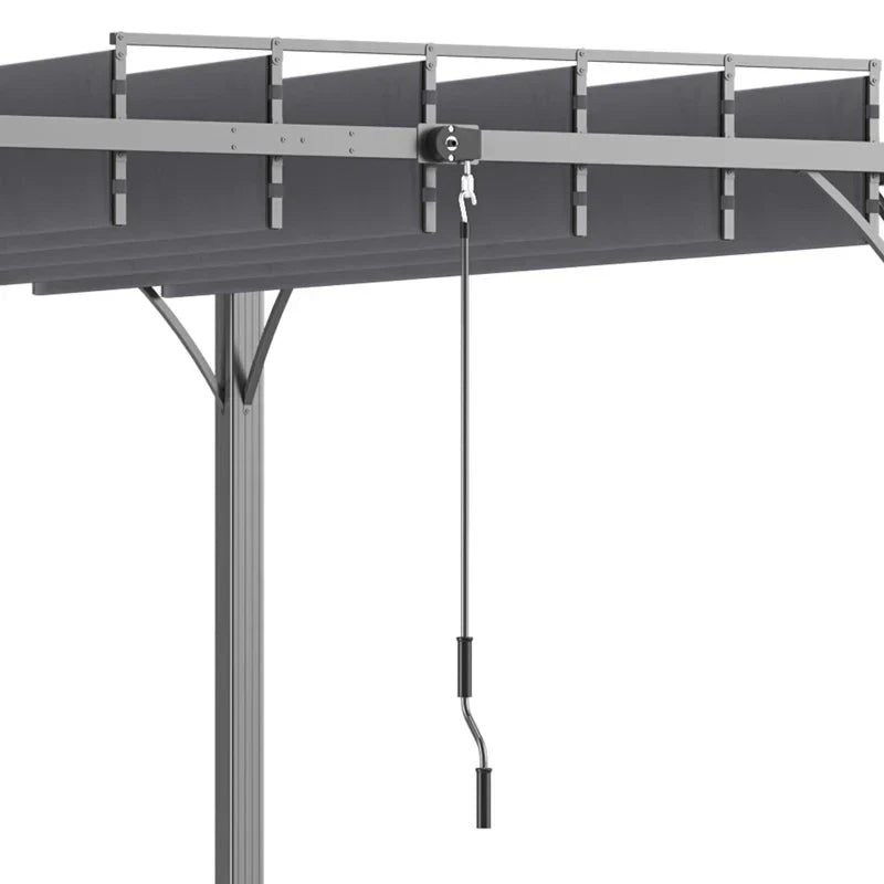 Grey 3m x 3m Aluminium Louvered Roof Pergola – Adjustable Hardtop Patio Canopy with UV50+ Sun Protection & Secure Anchoring Kit
