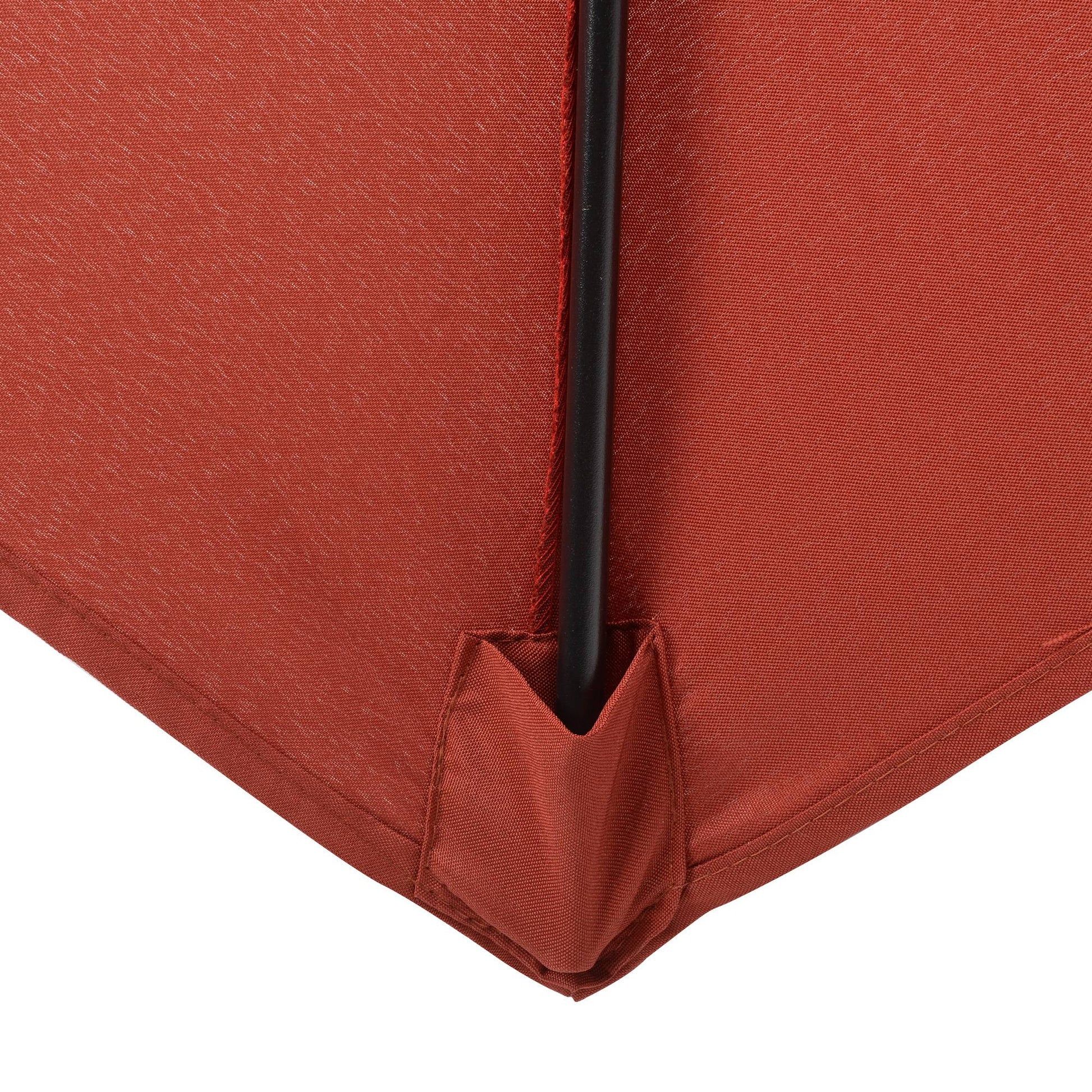 Outsunny 2m Garden Parasol Umbrella, Outdoor Sun Shade with 6 Sturdy Ribs for Balcony, Bench, Garden, Wine Red