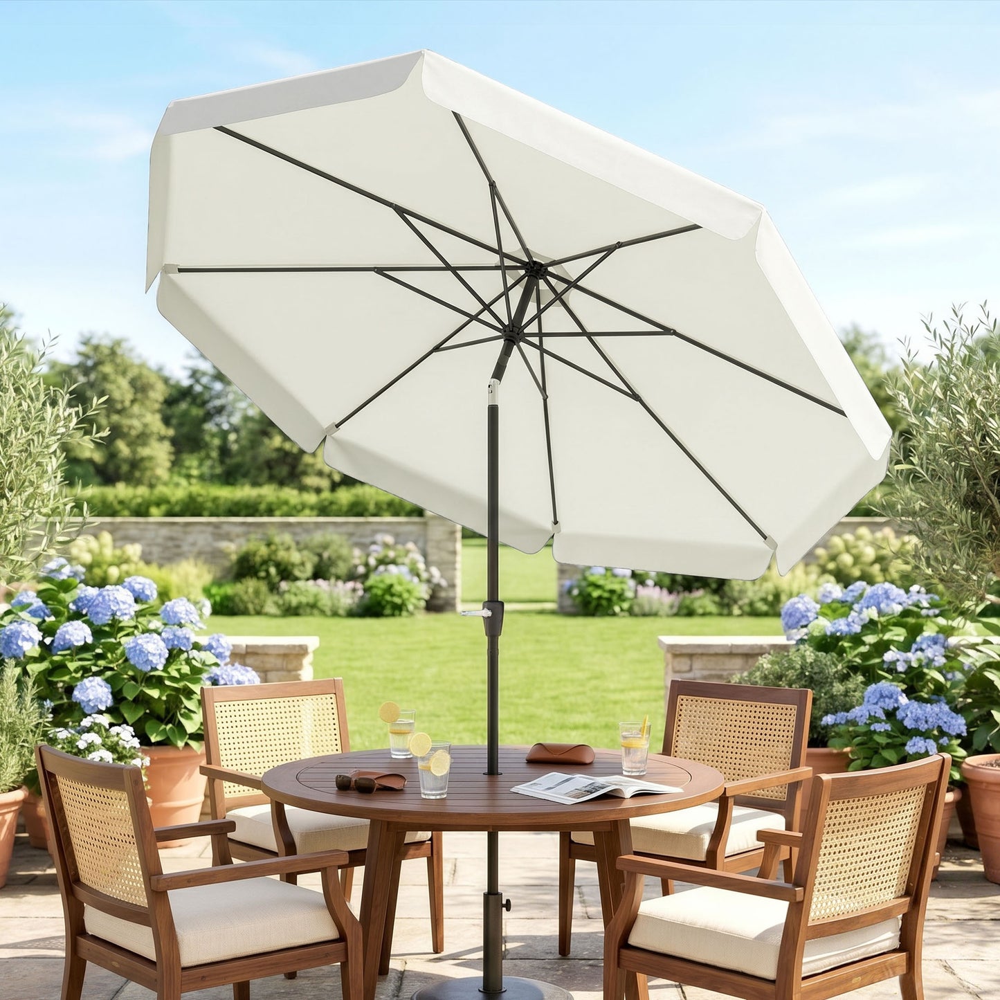 Mediterraneo 2.7m Patio Parasol Garden Umbrellas with Aluminium Pole