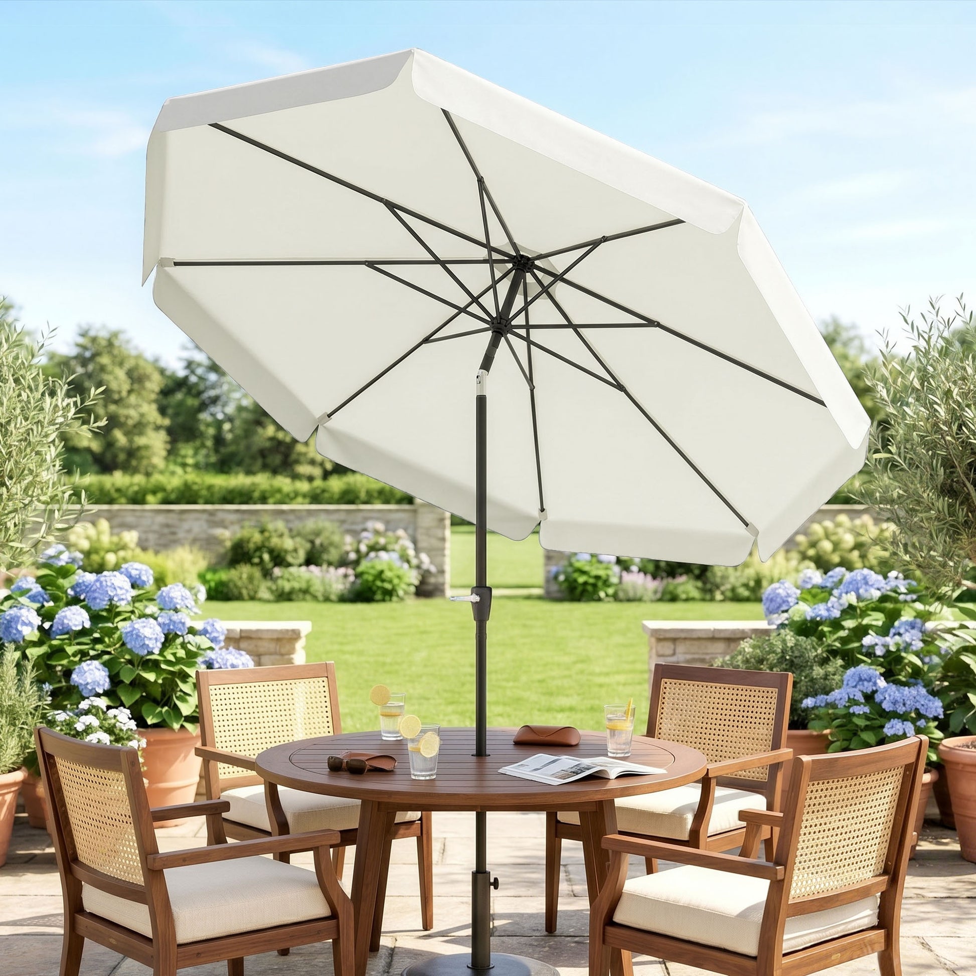 Mediterraneo 2.7m Patio Parasol Garden Umbrellas with Aluminium Pole
