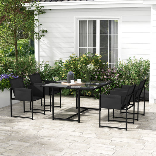 Riviera 5 Piece Garden Dining Set with Breathable Mesh Seat, Adjustable Backrest