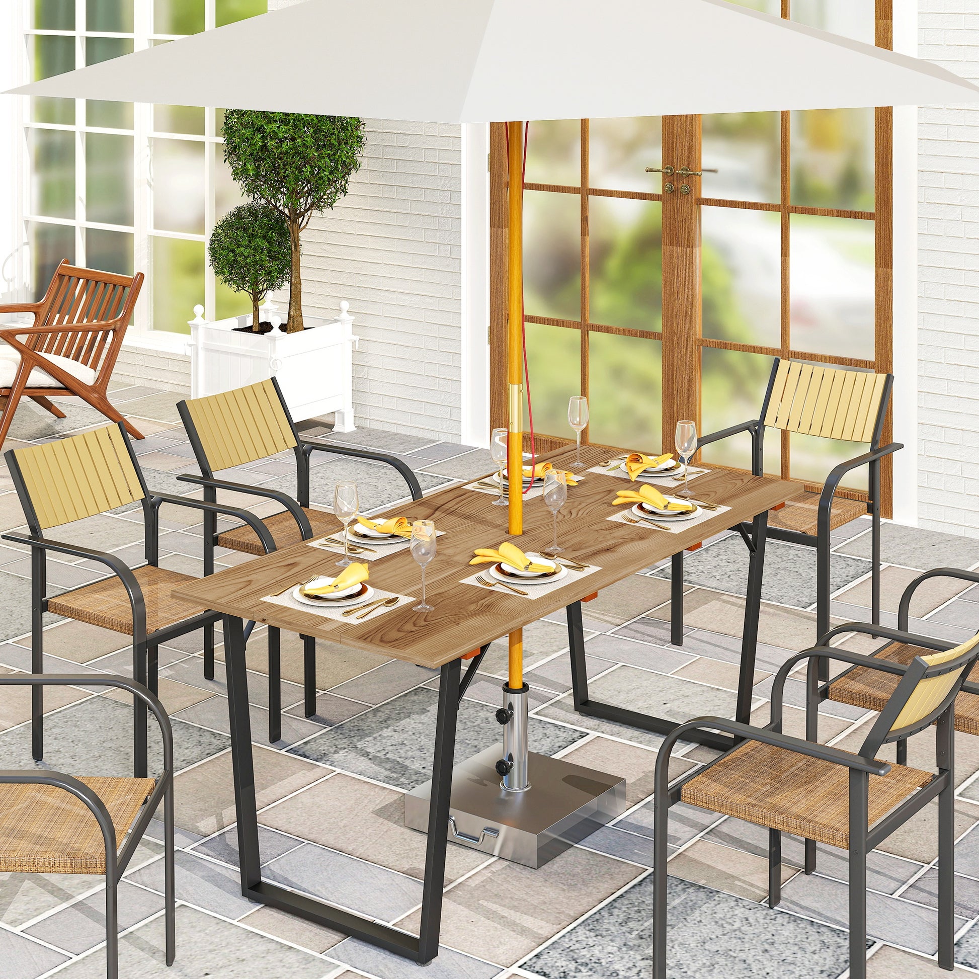 Santorini 6 Seater Wooden Garden Dining Table