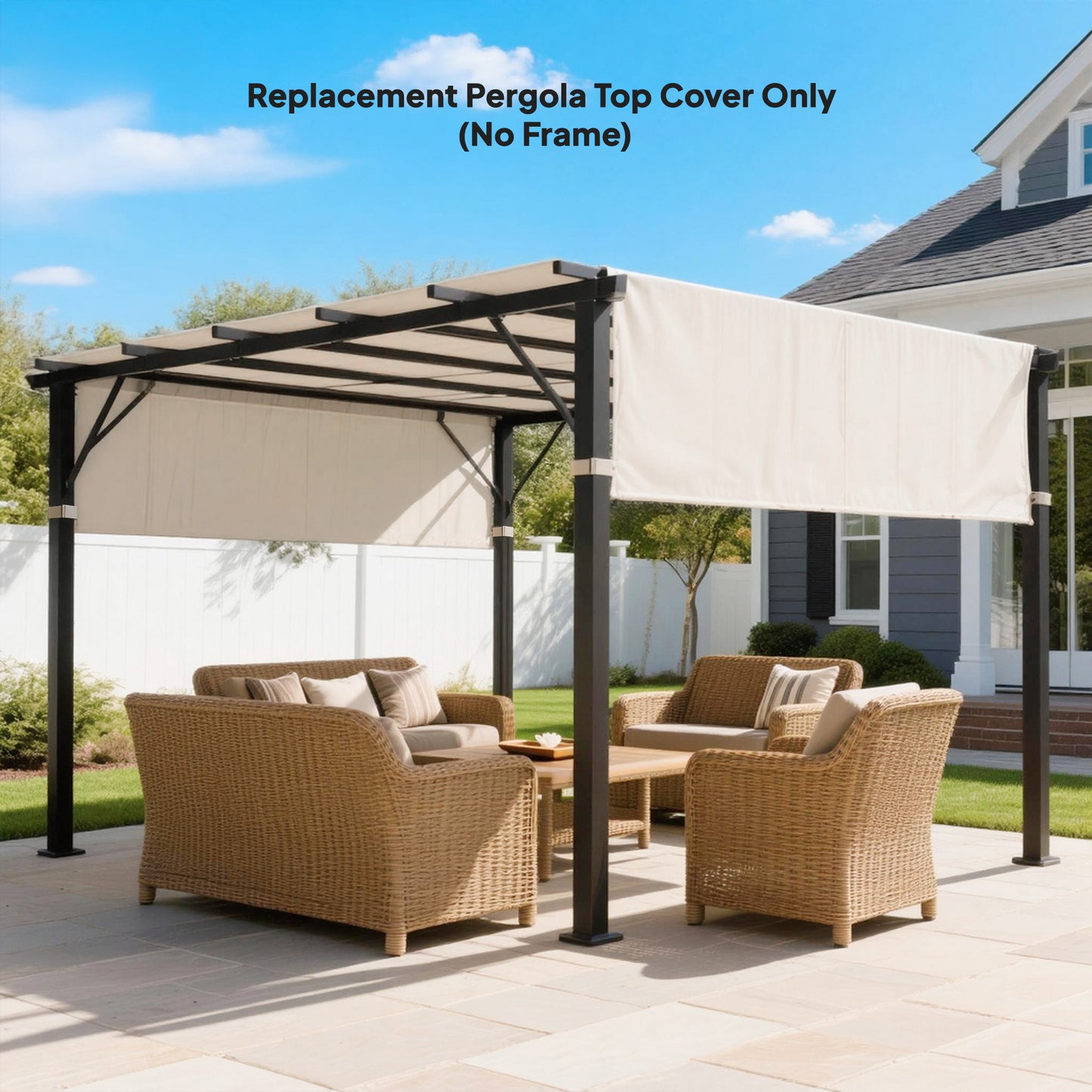 2 Pcs UV Protection Pergola Replacement Canopy, Pergola Shade Cover, Easy to Install