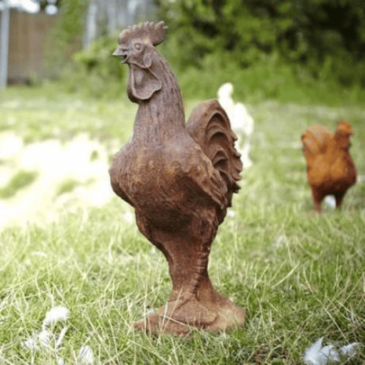 Cast Iron Cockerel Statue